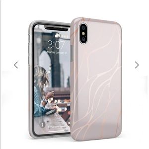 Casely Pink and Gold Metallic Waves iPhone Case